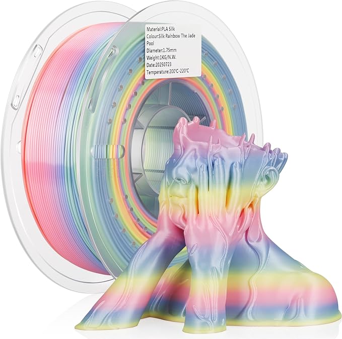LANDU Silk PLA 3D Printer Filament Multicolor Rainbow PLA Filament 1.75mm by LANDU