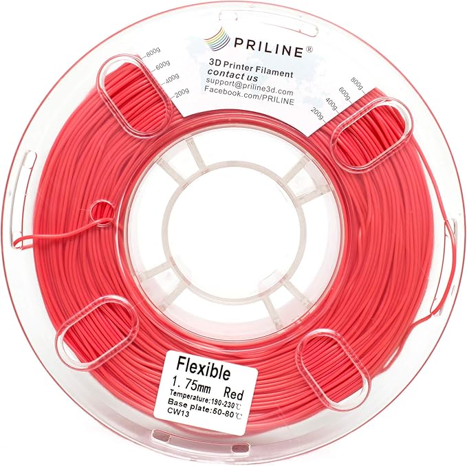 TPU Filament，PRILINE 98A TPU Flexible Soft 3D Printer Filament，1KG 1.75mm Spool - Image 3