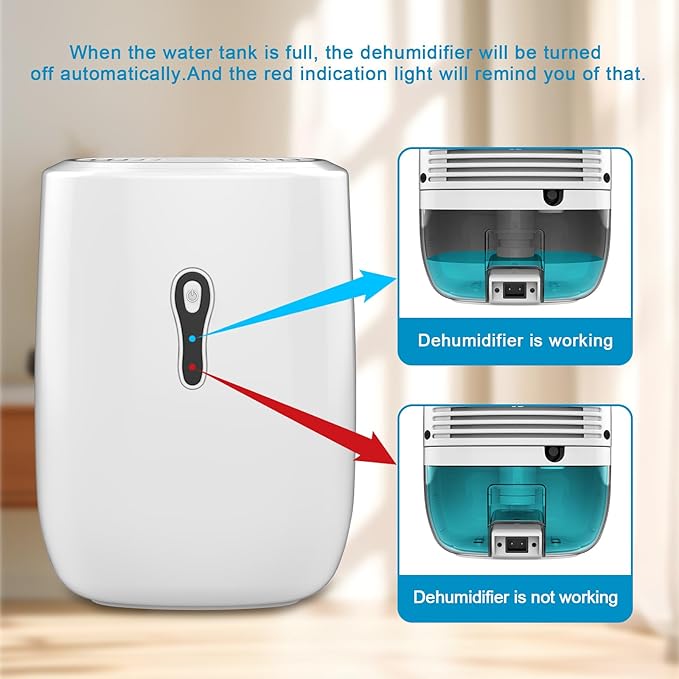 Dehumidifier with Drain Hose. Litever Small Portable Dehumidifier. Auto-OFF. - Image 3