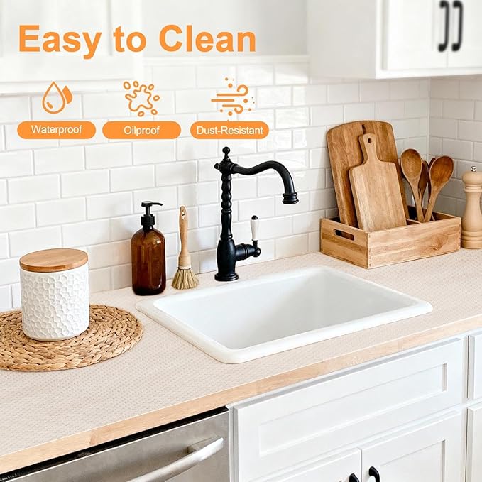 FEXIA Shelf Liner 24 Inch x 20 FT Clear Non Slip Waterproof Cabinet and Drawer - Image 7