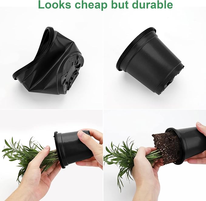 MIXC Plant Nursery Pots with Humidity Dome 4" Soft Transparent Plastic - Image 2