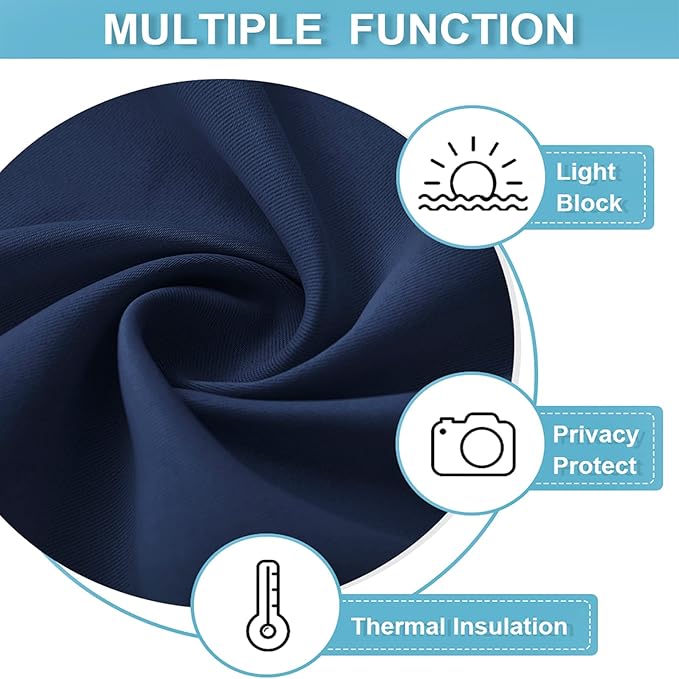 RYB HOME Blackout Curtains Soundproof Energy Saving Insulating Privacy Room - Image 7