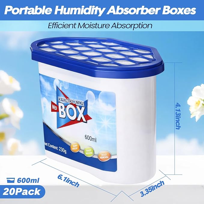 LemonRoad 20 Pack Moisture Absorbers 20 oz 600 ml Humidity Absorber Boxes - Image 2