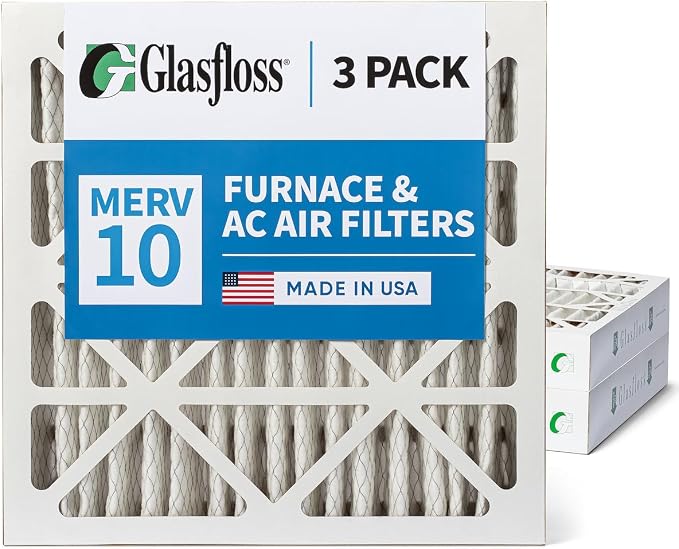 Glasfloss 20x20x4 MERV 10 4" Inch Pleated Air Filters Box of 3. Actual Size: - Image 6