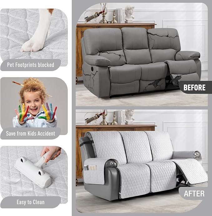 TAOCOCO 100% Waterproof Recliner Cover, Non-Slip Washable Reclining Couch Cover - Image 2