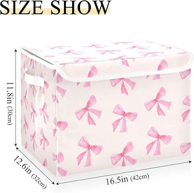xigua Pink Bow Storage Bins - Image 3