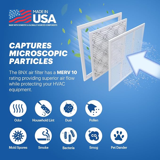 BNX TruFilter 18x20x1 MERV 10 AC Furnace Air Filter - Image 3