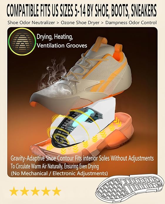 Shoe Dryer and Deodorizer, Boot Warmer & Mute Mode Heating Moisture Remover - Image 3