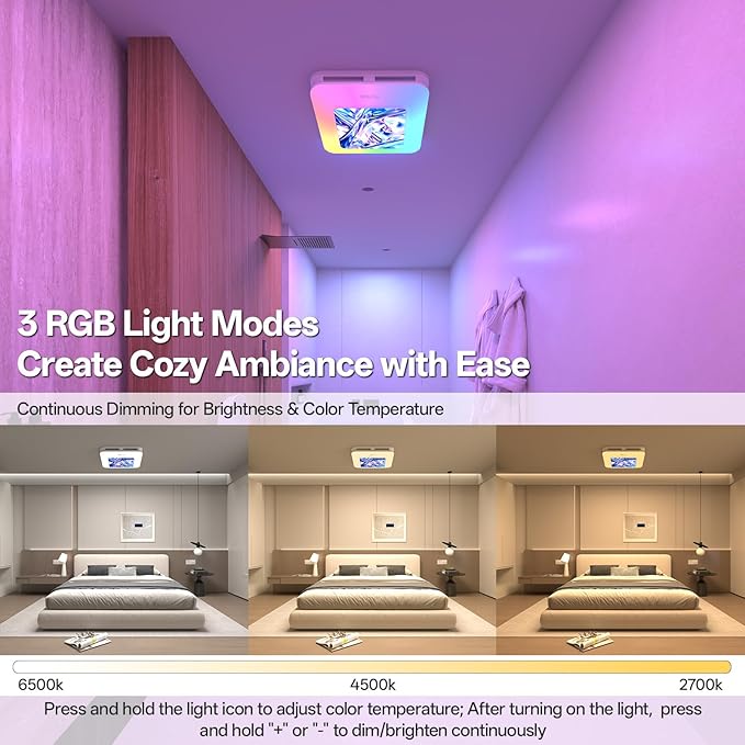 Bathroom Fan with Humidity Sensor, 230 CFM 1.0 Sone Bathroom Exhaust Fan with - Image 2