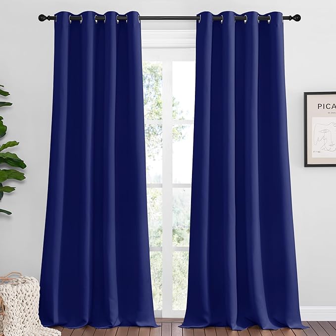 NICETOWN Navy Blue Blackout Curtains 102 inches Length by NICETOWN