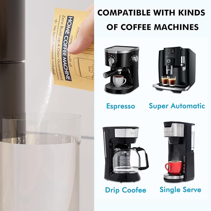 Descaling Powder Solution Removes Scale and Build-Up, Automatic Coffee Pots & - Image 4