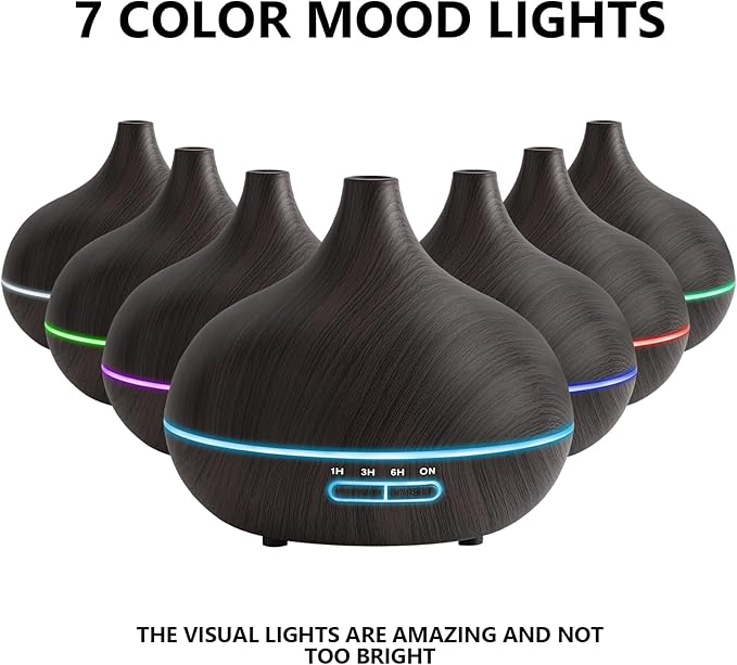 SACATR 550ml Oil Diffuser with 30x5 mL Essential Oils, Ultrasonic Technology - Image 4