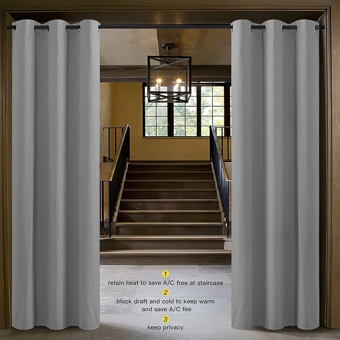 NICETOWN Sliding Door Curtains 96 inch Length, Single Curtain, Insulating - Image 2