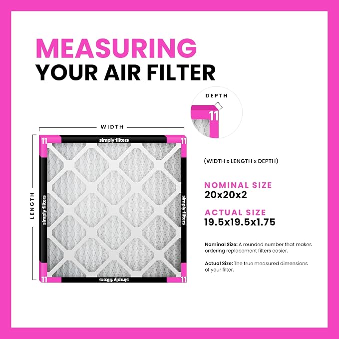 Simply 20x20x2 Air Filter, MERV 11, 6 Pack, Furnace Air Filter - Image 2