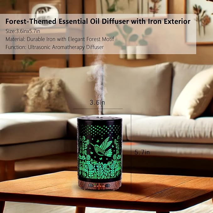 Essential Oil Diffuser 120ML Metal Aromatherapy Diffuser - Image 6