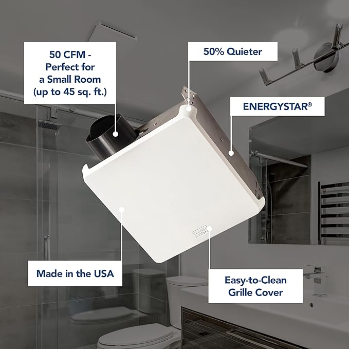 Broan-Nutone® 688E Bathroom Exhaust Fan, 50 CFM Energy Star Exhaust Fan - Image 2