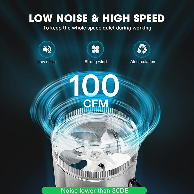 VIVOSUN 4 Inch Inline Duct Fan 100 CFM, HVAC Exhaust Ventilation Fan - Image 3