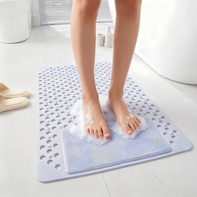 Bath Tub Shower Mat with Soft Shower Foot Scrubber Mat by MERLEU