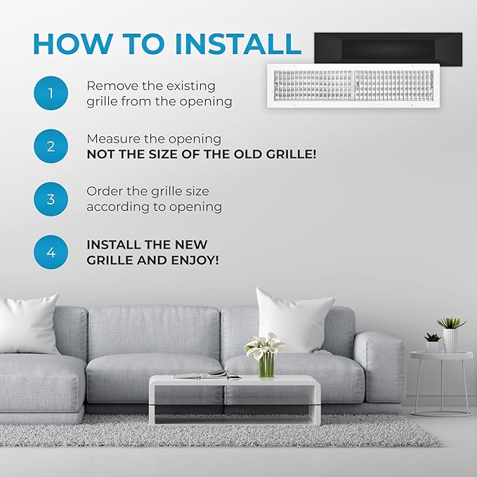 Aluminum 30 x 6 Inch Air Vent Covers Wall AC Grille – Premium Register Vent - Image 6