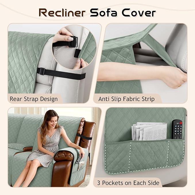 Arfntevss Waterproof Recliner Sectional Couch Covers - Image 4