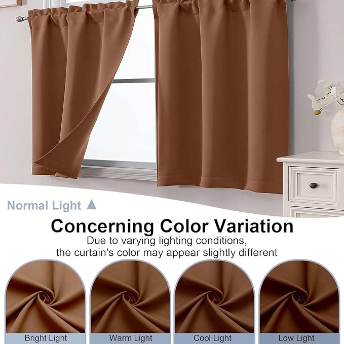 Chyhomenyc Sun Baked Short Blackout Curtains 45 Inch Length, Small Kitchen - Image 8