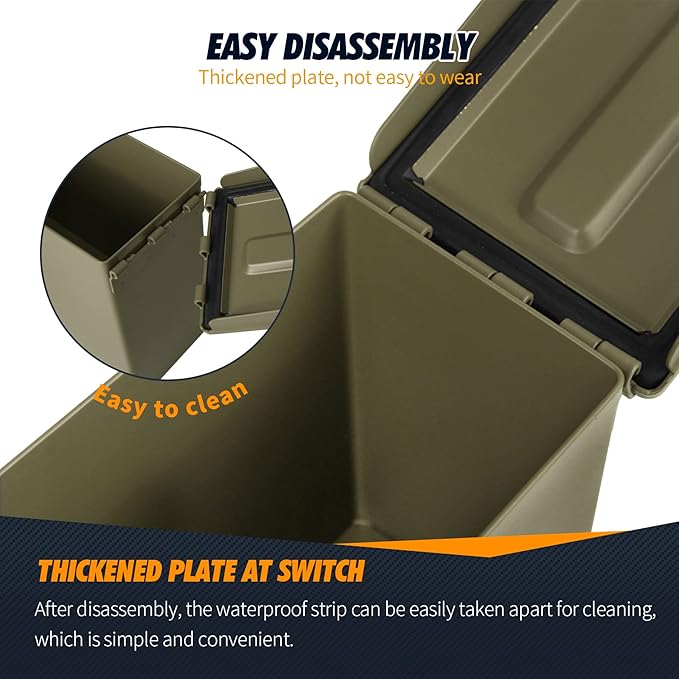 GUGULUZA Metal Ammo Can 30/50 Cal, Lockable Bullet Storage Case, Waterproof & - Image 4