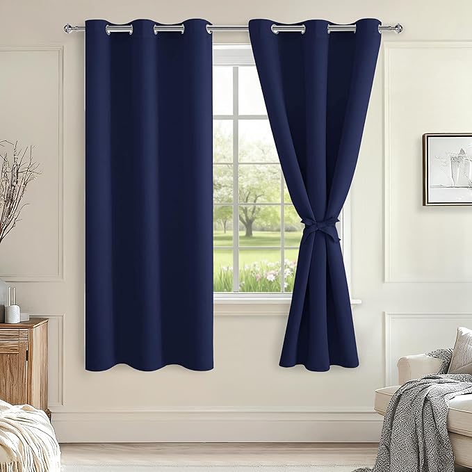 Hiasan Blackout Curtains for Bedroom and Living Room, Light Blocking, Noise by Hiasan