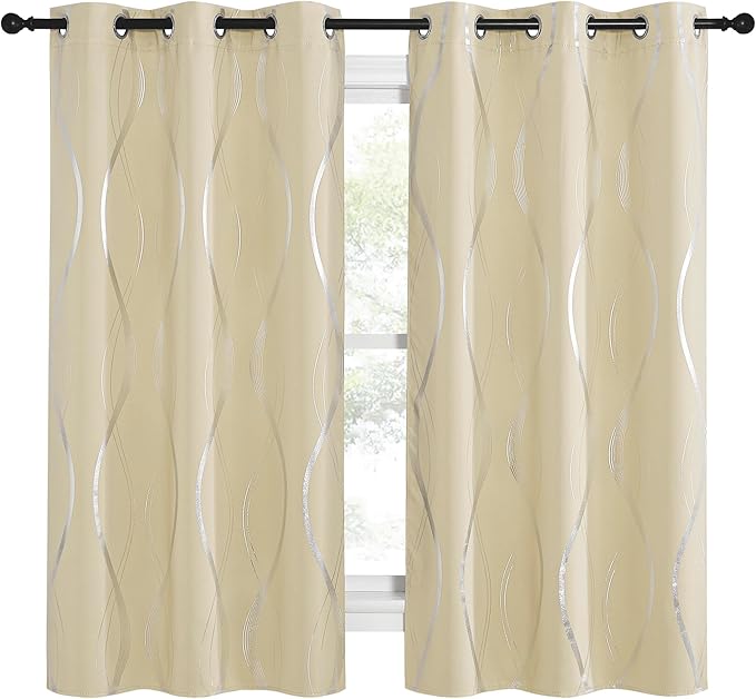 NICETOWN Bedroom Short Blackout Curtain Panels, Window Treatment Thermal - Image 2