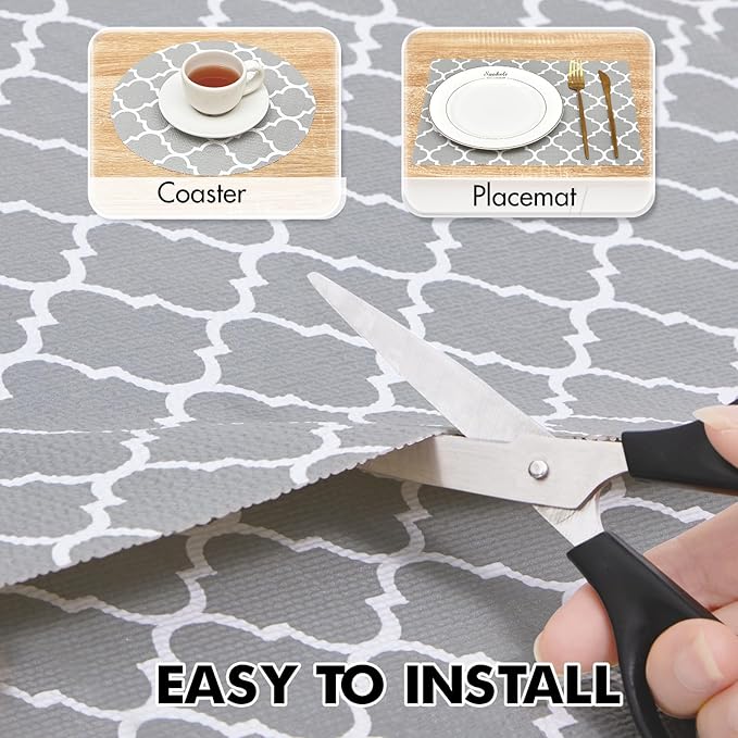 Viseeko Shelf and Drawer Liner for Kitchen Cabinet, Non-Adhesive Cabinet Liners - Image 8