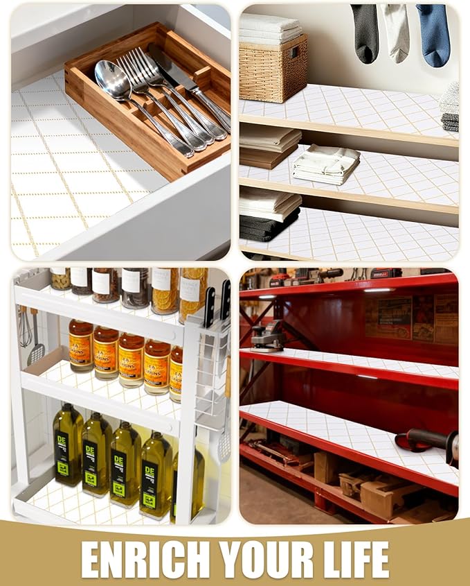 Shelf Liners for Kitchen Cabinets Non-Adhesive, Non-Slip Thickened Shelf Paper - Image 8