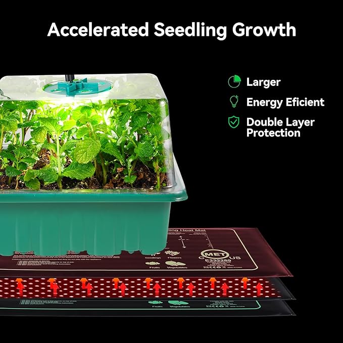 Seed Starter Trays with Grow Lights and Heat Mat, 72 Cells Seed Starter Kit - Image 5