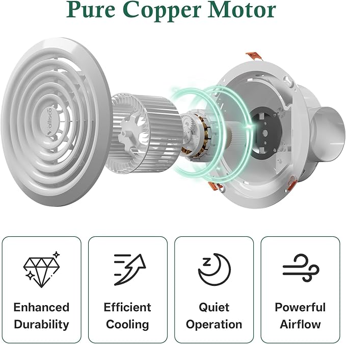 Bathroom Exhaust Fan 8", 1.0 Sones Ideal Ventilation - Image 4