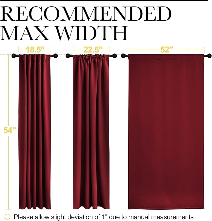 NICETOWN Christmas Burgundy Bedroom Blackout Draperies Panels - Image 8