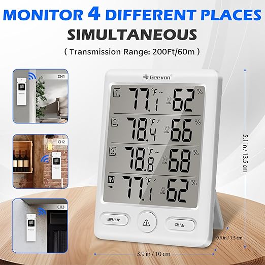 Geevon Indoor Outdoor Thermometer Wireless - Image 4