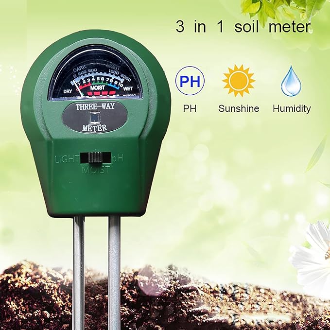 3-in-1 Soil Tester. Soil pH Meter + Moisture Meter +Light Tool - Image 2