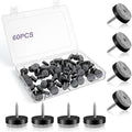 60 Pcs Black Screw on Furniture Felt Pads Kit, 0.94 Inch Non Slip Furniture Pads by Unknown