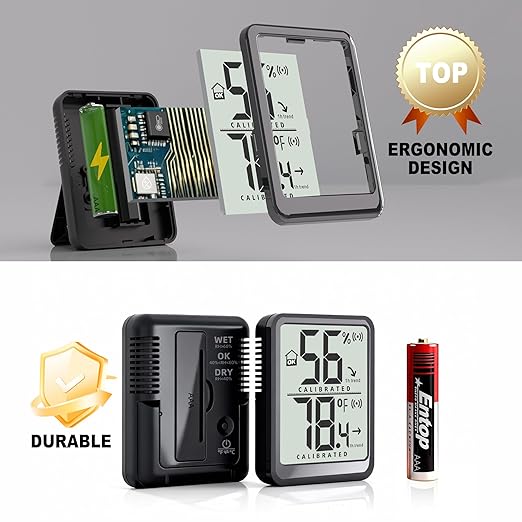 Antonki 2 Pack Room Thermometer Small Hygrometer Indoor Humidity Monitor Sensor - Image 5