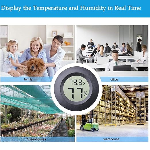 4-pack Mini Hygrometer Thermometer Fahrenheit Indoor Room Round Humidity - Image 6