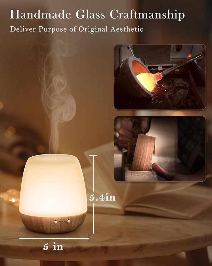 Glass Essential Oil Diffuser, 180ml Ultrasonic Aroma Diffuser - Image 5