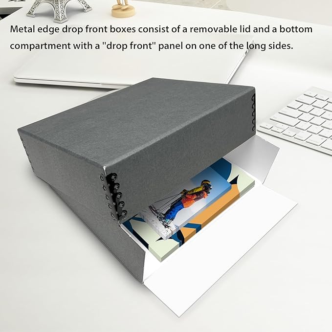 Lineco Museum Archival Storage Box, 20.75x24.75x3 in. Drop Front Design. - Image 4