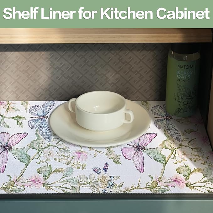 Shelf and Drawer Liner for Kitchen Cabinet Non-Adhesive Strong Grip Floral - Image 8