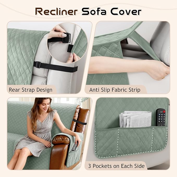 Arfntevss Waterproof Recliner Sectional Couch Covers - Image 4