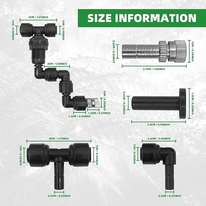 2 Pack Reptile Mister Nozzles, 1/4'' Reptile Misting Nozzles, Adjustable - Image 2
