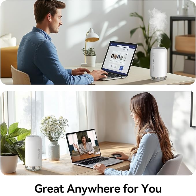 Portable Mini Humidifier, KQLKJ 350ml Small Cool Mist Humidifiers, USB Personal - Image 6