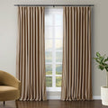 TWOPAGES Luxury Velvet Curtain Pinch Pleated Hazelnut Curtain 84 inch Long by TWOPAGES