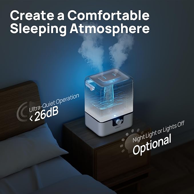 CHIVALZ 6L Humidifiers for Bedroom Large Room Home, Cool Mist Top Fill - Image 3