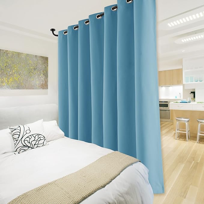 NICETOWN Total Shade Patio Door Curtain, Heavy-Duty Full Light Shading Sliding - Image 2