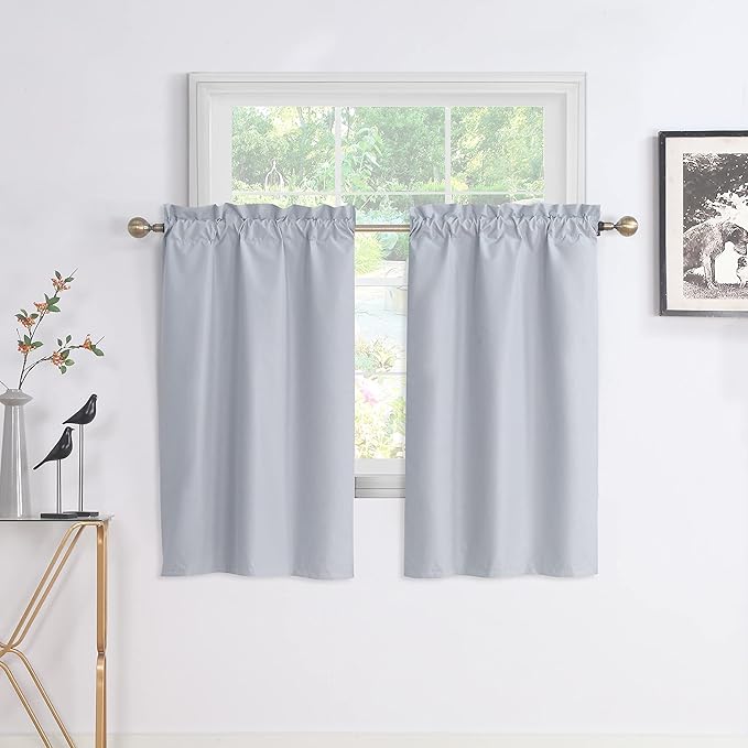 Easy Home 2 Panels Blackout Tier Curtain by EasyHome