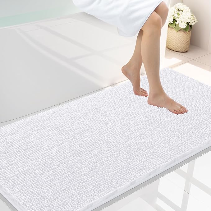 Smiry Luxury Chenille Bathroom Rugs 40x24, Extra Soft and Absorbent Shaggy Bath by Smiry