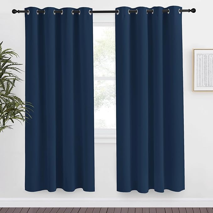 NICETOWN Moroccan Blue Blackout Curtain 78 inch Long, W55 x L78, 1 Panel by NICETOWN